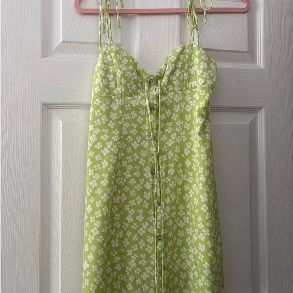 Princess Polly Light Green Smocked Dress Poplin